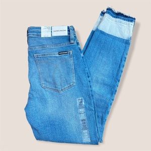 Calvin Klein Jeans mid rise skinny bleached hem